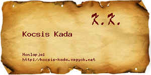 Kocsis Kada névjegykártya
